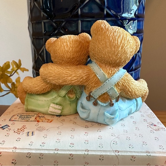Cherished Teddies Travis & Tucker 1995 “We’re in this Together” Figurine - Picture 5 of 7